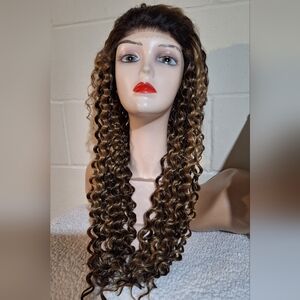 100 Percent Pure Human Hair Lace Front Wig. 22 Inches. Free Parting